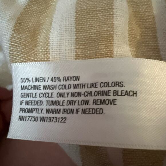 Universal thread High-Rise Linen Pull-On Shorts - Tan Striped 4X - Picture 2 of 5